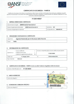 IT1220140027 - Agenzia Nazionale per la Sicurezza delle Ferrovie