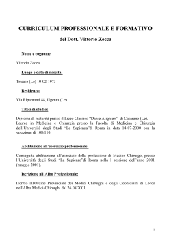 Curriculum Vittorio zecca