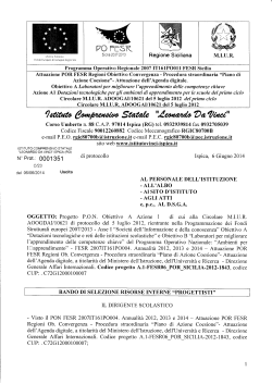 Programma Operativo Regionale 2007 IT161P0011 FESR Sicilia