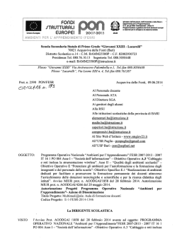 Autorizzazione Fesr E-1 - Scuola Media Acquaviva