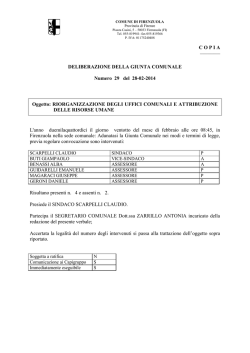 Delibera G.C. 29/2014 - Comune di Firenzuola