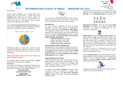 the international school of venice newsletter july 2014