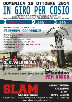 IN GIRO PER COSIO - Gruppo Sportivo Valgerola