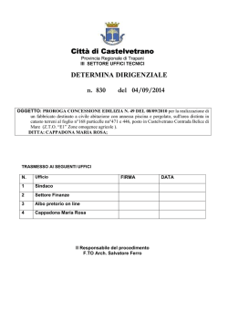 Determina Dirigenziale n. 830 del 04.09.2014