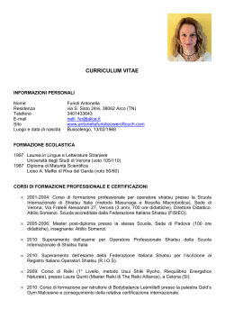 CURRICULUM VITAE 2014 - Federazione Italiana Shiatsu