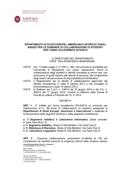 DIPARTIMENTO DI STUDI EUROPEI, AMERICANI E