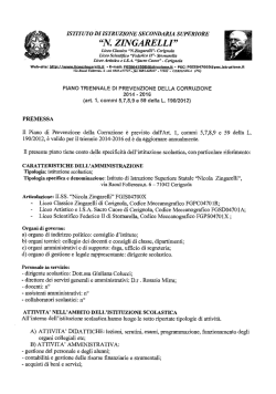 Piano triennale di prevenzione della corruzione 2014