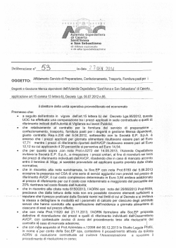 affidamento servizio di preparazione,confezionamento, trasporto