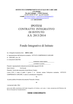 Contratto istituto - Tabelle FIS - Istituto Compresivo di Carcare