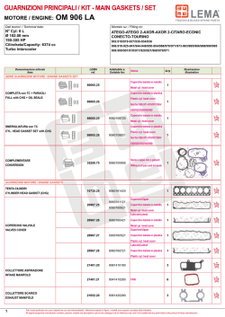 om 906 la guarnizioni principali / kit - main gaskets / set