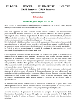 FILT-CGIL FIT-CISL UILTRASPORTI UGL Trasporti FAST Ferrovie