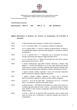 Determinazione PROT. N. 1492 REP. N. 12 DEL 05 FEB 2014