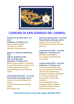 Appuntamenti Natale in giro 2014 - Comune di San Giorgio del Sannio
