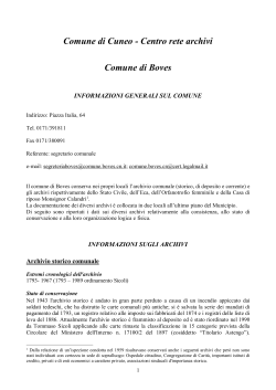 Comune di Cuneo - Centro rete archivi Comune di Boves