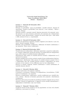 Universit`a degli Studi Roma Tre Anno Accademico 2014/2015