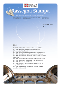 la stampa - Consiglio Regionale del Piemonte