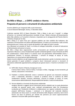 Proposte di percorsi e strumenti di educazione