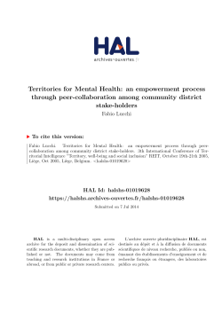 Territories for Mental Health: an empowerment process - Hal-SHS