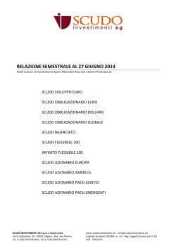 RELAZIONE SEMESTRALE AL 27-06-2014