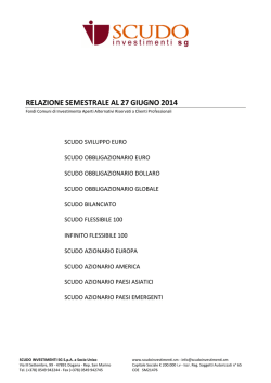 RELAZIONE SEMESTRALE AL 27-06-2014