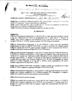 D.D. 291 N. 141 - Provincia Regionale di Messina
