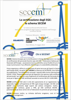 La certificazione degli EGE: lo schema SECEM