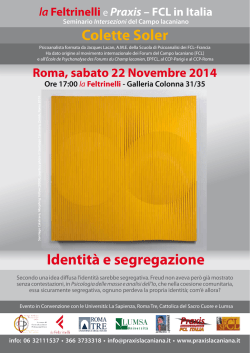 Identit&agrave; e segregazione Colette Soler