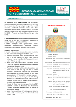 Macedonia - congiuntura - marzo 2014