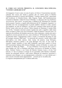 IL CORO SAN LEUCIO PRESENTA IL CONCERTO DELL