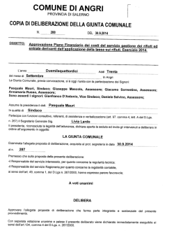 Delibera di Giunta Comunale n 288