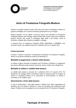 nuovo regolamento tessere FFM - Fondazione Fotografia