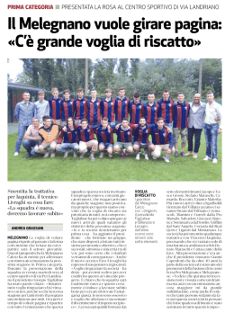 Il Melegnano vuole girare pagina: