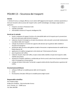 POLIMI 13 – Sicurezza dei trasporti