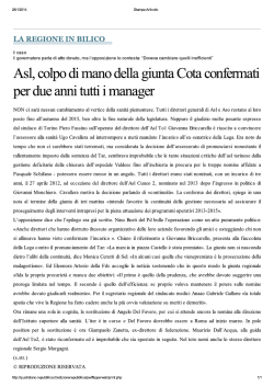 TORINO Asl, colpo di mano della giunta Cota confermati per due
