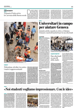 Universitari in campo per aiutare Genova