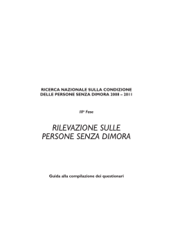 Guida per la rilevazione persone senza dimora