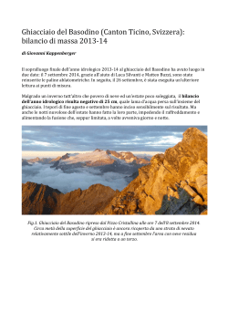 Ghiacciaio Basodino (Svizzera):bilancio 2014 negativo