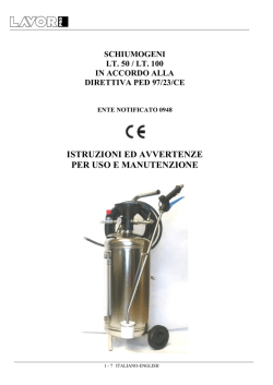 ISTRUZIONI ED AVVERTENZE PER USO E MANUTENZIONE