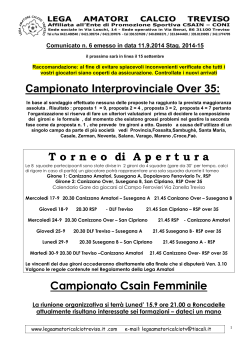 Com 06 del 11-09-2014 - Lega Amatori Calcio Treviso