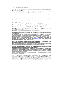 FAQ - Scienze della Formazione - Università degli Studi di Genova