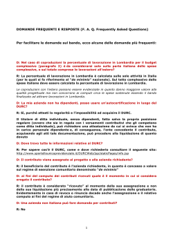 1 DOMANDE FREQUENTI E RISPOSTE (F. A. Q. Frequently Asked