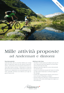 Factsheet Mille attività proposte ad Andermatt e dintorni