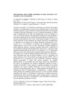 Determinazione della stabilità metabolica di nuclei eterociclici 1,2,3