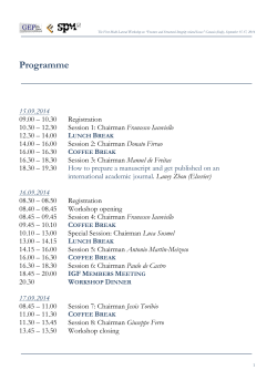 Programme 15.09.2014 - Gruppo Italiano Frattura
