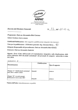 Decreto del Direttore Generale N. ) Proponente: Dott.ssa