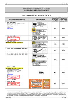 LISTE DES FABRICANTS DE RESERVOIRS RECONNUS PAR LA FIA