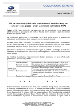 FHI annuncia il termine della produzione presso i propri