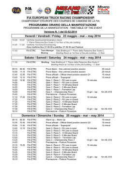 FIA EUROPEAN TRUCK RACING CHAMPIONSHIP PROGRAMMA