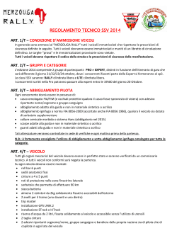 regolamento tecnico ssv 2014 art. 1/t – condizione