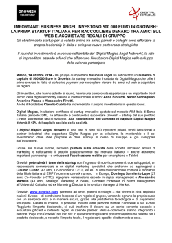 importanti business angel investono 500.000 euro